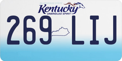 KY license plate 269LIJ