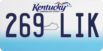 KY license plate 269LIK