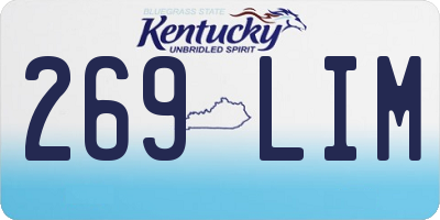KY license plate 269LIM