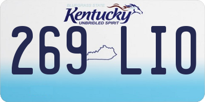 KY license plate 269LIO