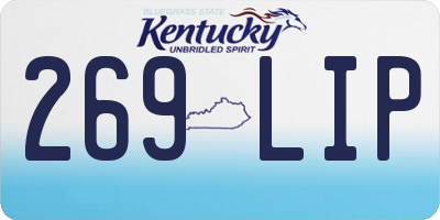 KY license plate 269LIP
