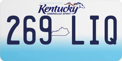 KY license plate 269LIQ