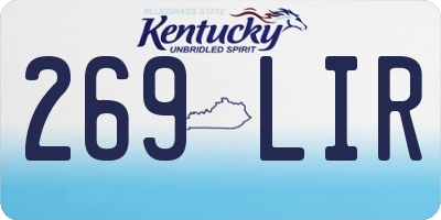 KY license plate 269LIR