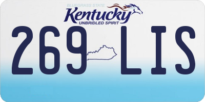 KY license plate 269LIS