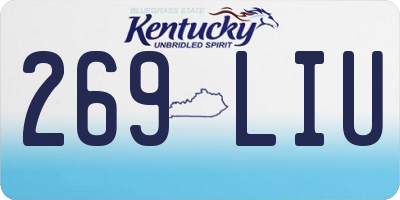KY license plate 269LIU