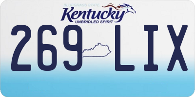 KY license plate 269LIX