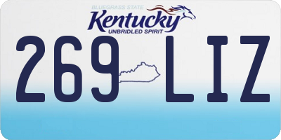 KY license plate 269LIZ