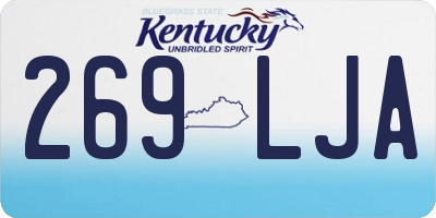 KY license plate 269LJA