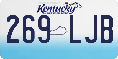 KY license plate 269LJB