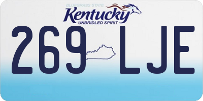 KY license plate 269LJE