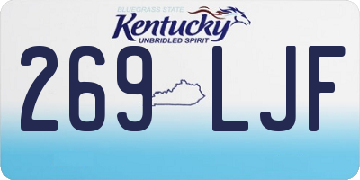 KY license plate 269LJF