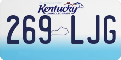 KY license plate 269LJG