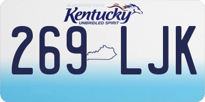 KY license plate 269LJK