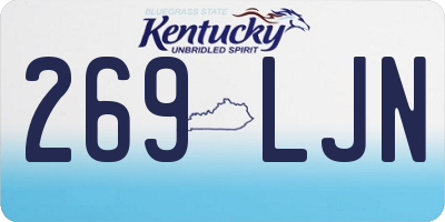 KY license plate 269LJN