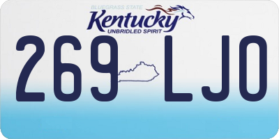 KY license plate 269LJO