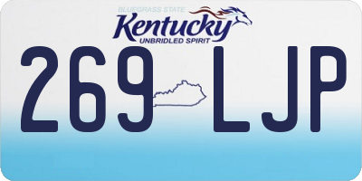 KY license plate 269LJP