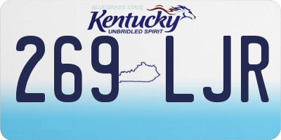 KY license plate 269LJR