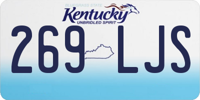 KY license plate 269LJS