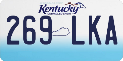 KY license plate 269LKA