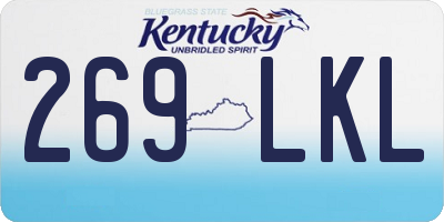 KY license plate 269LKL