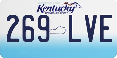 KY license plate 269LVE