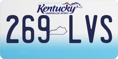 KY license plate 269LVS
