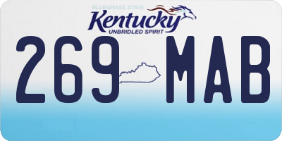 KY license plate 269MAB