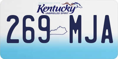 KY license plate 269MJA