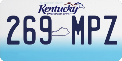 KY license plate 269MPZ