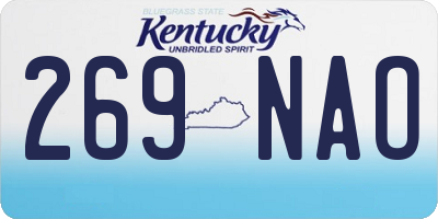 KY license plate 269NAO