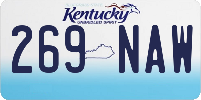 KY license plate 269NAW