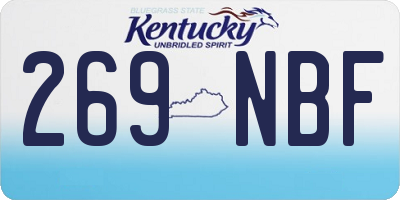 KY license plate 269NBF