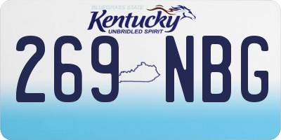 KY license plate 269NBG