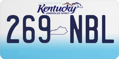 KY license plate 269NBL