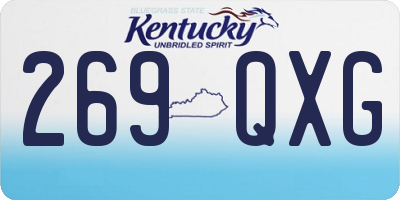 KY license plate 269QXG