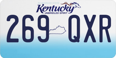 KY license plate 269QXR