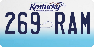 KY license plate 269RAM