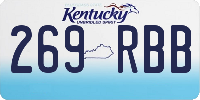 KY license plate 269RBB