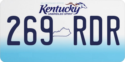 KY license plate 269RDR