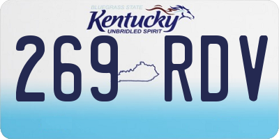 KY license plate 269RDV