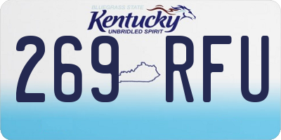 KY license plate 269RFU