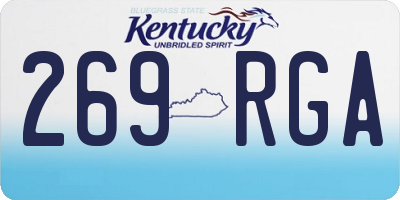 KY license plate 269RGA