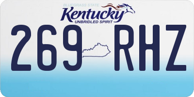 KY license plate 269RHZ