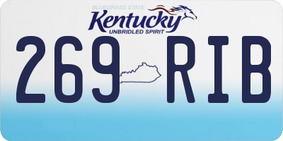 KY license plate 269RIB