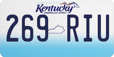 KY license plate 269RIU