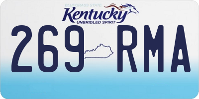 KY license plate 269RMA