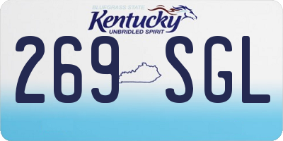 KY license plate 269SGL