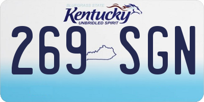 KY license plate 269SGN
