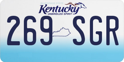 KY license plate 269SGR