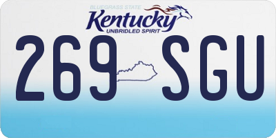 KY license plate 269SGU